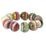 Multi Stripe Resin Ball Bead Stretch Bracelet