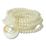 Multi Strand Pearl Stretch Bracelet with Oversized Charm