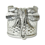 Antique Style Elephant Statement Cuff Bangle Bracelet - view 2