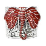 Antique Style Elephant Statement Cuff Bangle Bracelet - view 3