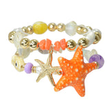 111525, TROPICAL TIDE STARFISH STRETCH BRACELET SET