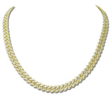 111526, PAVE CRYSTAL CUBAN LINK STAINLESS STEEL CHAIN NECKLACE