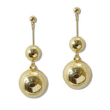 111530, GOLD DIPPED DOUBLE SPHERE BALL DROP EARRINGS