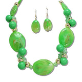 111535, CHUNKY MARBLED RESIN BEAD STATEMENT NECKLACE