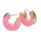 111538, ENAMEL CHUNKY HOOP EARRINGS