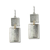 111541, TEXTURED DOUBLE GEOMETRIC LINEAR DROP EARRINGS
