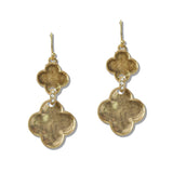 111545, TEXTURED DOUBLE QUATREFOIL DROP EARRINGS