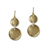 111546, TEXTURED DOUBLE DISC LINEAR DROP EARRINGS