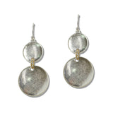 111546, TEXTURED DOUBLE DISC LINEAR DROP EARRINGS
