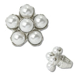 111549, PEARL CLUSTER FLOWER STRETCH RING