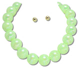 111553, IRIDESCENT CHUNKY BALL BEADED NECKLACE