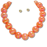 111553, IRIDESCENT CHUNKY BALL BEADED NECKLACE