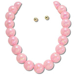 Iridescent Chunky Ball Beaded Necklace