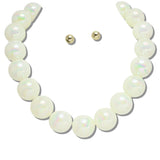 111553, IRIDESCENT CHUNKY BALL BEADED NECKLACE