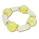 Iridescent Chunky Ball and Celluloid Acetate Stretch Bracelet - view 7