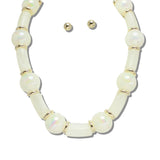 Iridescent Chunky Ball and Celluloid Aceate Necklace - view 6
