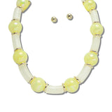 Iridescent Chunky Ball and Celluloid Aceate Necklace - view 9
