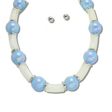 Iridescent Chunky Ball and Celluloid Aceate Necklace - view 10