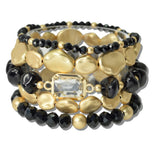111569, NUGGET ACCENT MULTI LAYERED BEADED STERETCH BRACELET