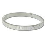 111578, STAINLESS STEEL RIBBED GEOMETRIC BANGLE DESIGNER INSPIRED BRACELET
