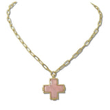 111579, SHELL CROSS PENDANT NECKLACE