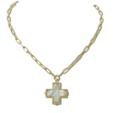 111579, SHELL CROSS PENDANT NECKLACE