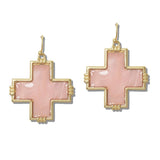 111580, SHELL CROSS DROP EARRINGS