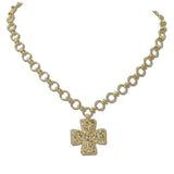 111581, HAMMERED CROSS PENDANT NECKLACE