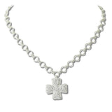 Hammered Cross Pendant Necklace - view 2