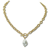 111583, BAROQUE PEARL TOGGLE NECKLACE