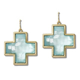 111584, ACRYLIC CROSS DROP EARRINGS