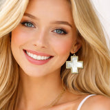 111584, ACRYLIC CROSS DROP EARRINGS
