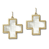 111584, ACRYLIC CROSS DROP EARRINGS