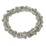 111585, 14K GOLD PLATED BALL LINK DESIGNER INSPIRED STRETCH BRACELET