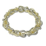 111586, 14K GOLD PLATED HORSEBIT LINK DESIGNER INSPIRED STRETCH BRACELET