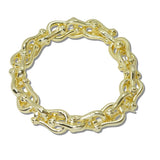 111586, 14K GOLD PLATED HORSEBIT LINK DESIGNER INSPIRED STRETCH BRACELET