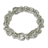 111586, 14K GOLD PLATED HORSEBIT LINK DESIGNER INSPIRED STRETCH BRACELET