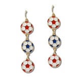 111595, WORLD CUP SOCCER TIERED DROP EARRINGS