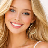 111597, TEXTURED TEARDROP DROP EARRINGS