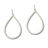 111597, TEXTURED TEARDROP DROP EARRINGS