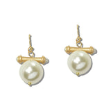 111598, PEARL BAMBOO BAR DROP EARRINGS