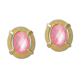 111599, VINTAGE INSPIRED TEXTURED OVAL STUD EARRINGS