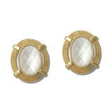 111599, VINTAGE INSPIRED TEXTURED OVAL STUD EARRINGS