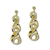 111602, 14K GOLD PLATED SCULPTURAL LINK DROP DESIGNER INSPIRED EARRINGS