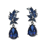 Crystal Marquise Leaf Teardrop Earrings - view 7