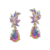 Crystal Marquise Leaf Teardrop Earrings - view 8