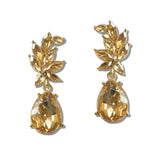 Crystal Marquise Leaf Teardrop Earrings - view 10