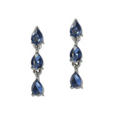 Crystal Triple Teardrop Linear Earrings - view 11