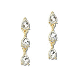 Crystal Triple Teardrop Linear Earrings - view 6