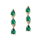 111605, CRYSTAL TRIPLE TEARDROP LINEAR EARRINGS